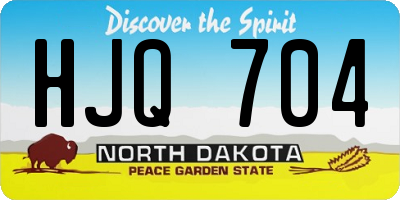 ND license plate HJQ704