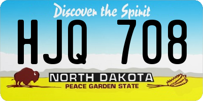 ND license plate HJQ708