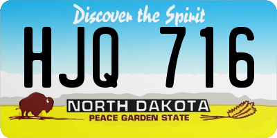 ND license plate HJQ716