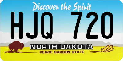ND license plate HJQ720