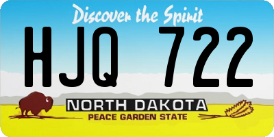 ND license plate HJQ722