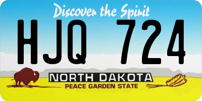 ND license plate HJQ724