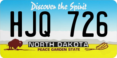 ND license plate HJQ726