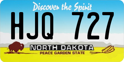 ND license plate HJQ727