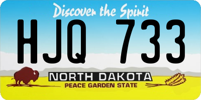 ND license plate HJQ733