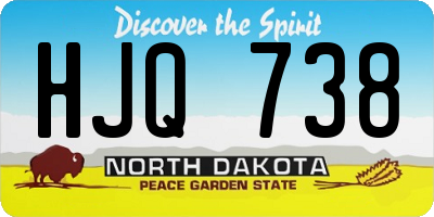 ND license plate HJQ738