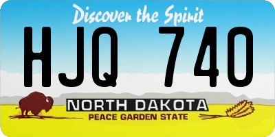 ND license plate HJQ740