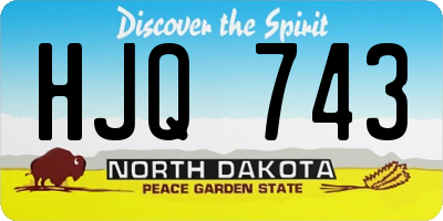 ND license plate HJQ743