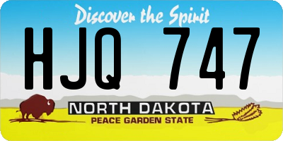 ND license plate HJQ747