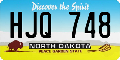 ND license plate HJQ748