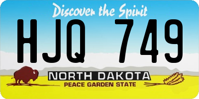 ND license plate HJQ749