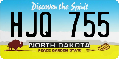 ND license plate HJQ755