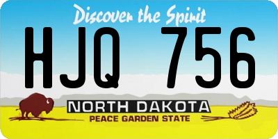 ND license plate HJQ756