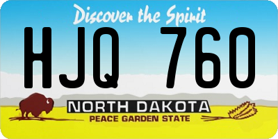 ND license plate HJQ760