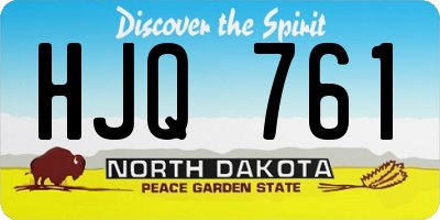 ND license plate HJQ761