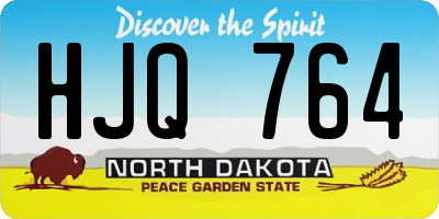 ND license plate HJQ764