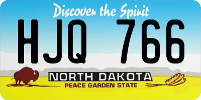 ND license plate HJQ766