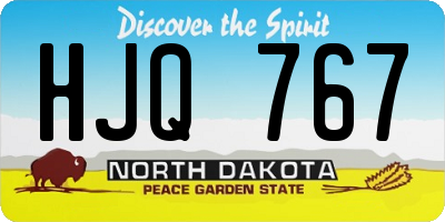 ND license plate HJQ767