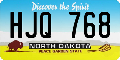 ND license plate HJQ768
