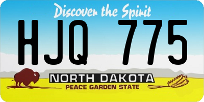 ND license plate HJQ775