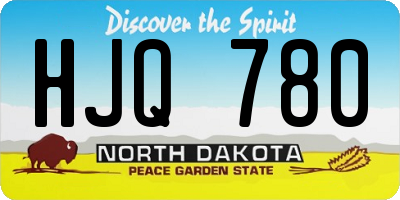 ND license plate HJQ780