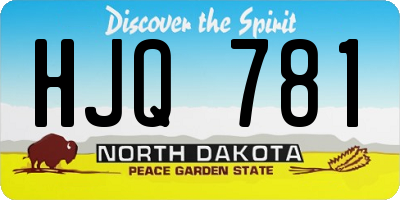 ND license plate HJQ781