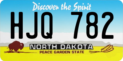 ND license plate HJQ782