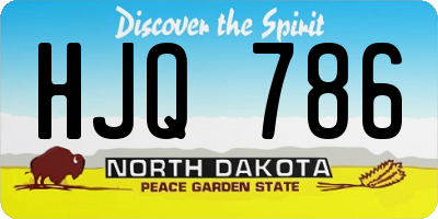 ND license plate HJQ786