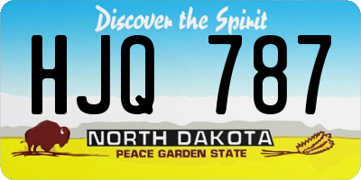 ND license plate HJQ787