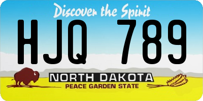 ND license plate HJQ789