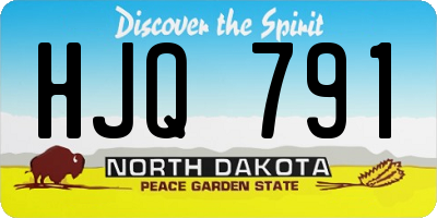 ND license plate HJQ791