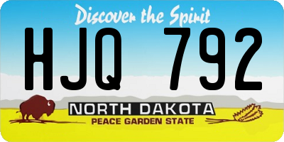 ND license plate HJQ792