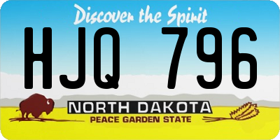 ND license plate HJQ796