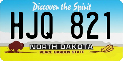 ND license plate HJQ821