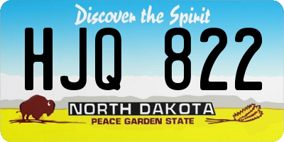 ND license plate HJQ822