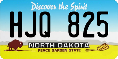 ND license plate HJQ825