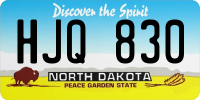 ND license plate HJQ830