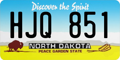 ND license plate HJQ851