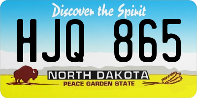 ND license plate HJQ865