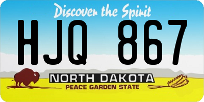 ND license plate HJQ867