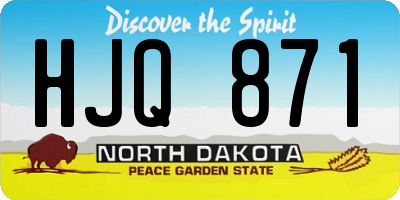 ND license plate HJQ871