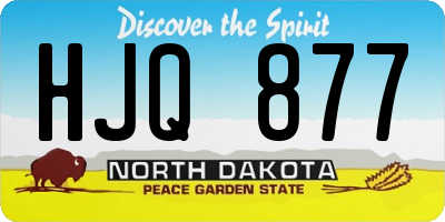 ND license plate HJQ877