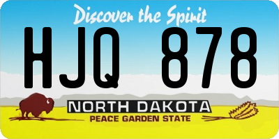 ND license plate HJQ878