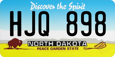 ND license plate HJQ898