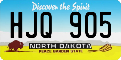 ND license plate HJQ905
