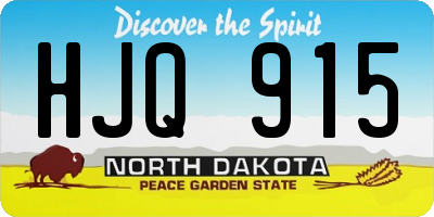 ND license plate HJQ915