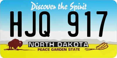 ND license plate HJQ917