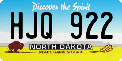 ND license plate HJQ922