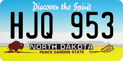 ND license plate HJQ953