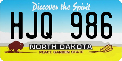 ND license plate HJQ986